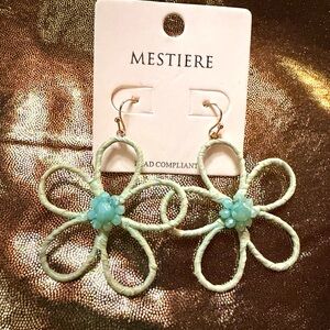 Mestiere Floral Earrings with Blue Accents